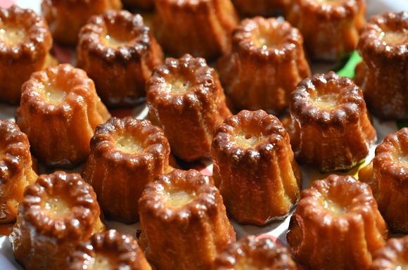 A view from above of the Canelés, showing their characteristic shape