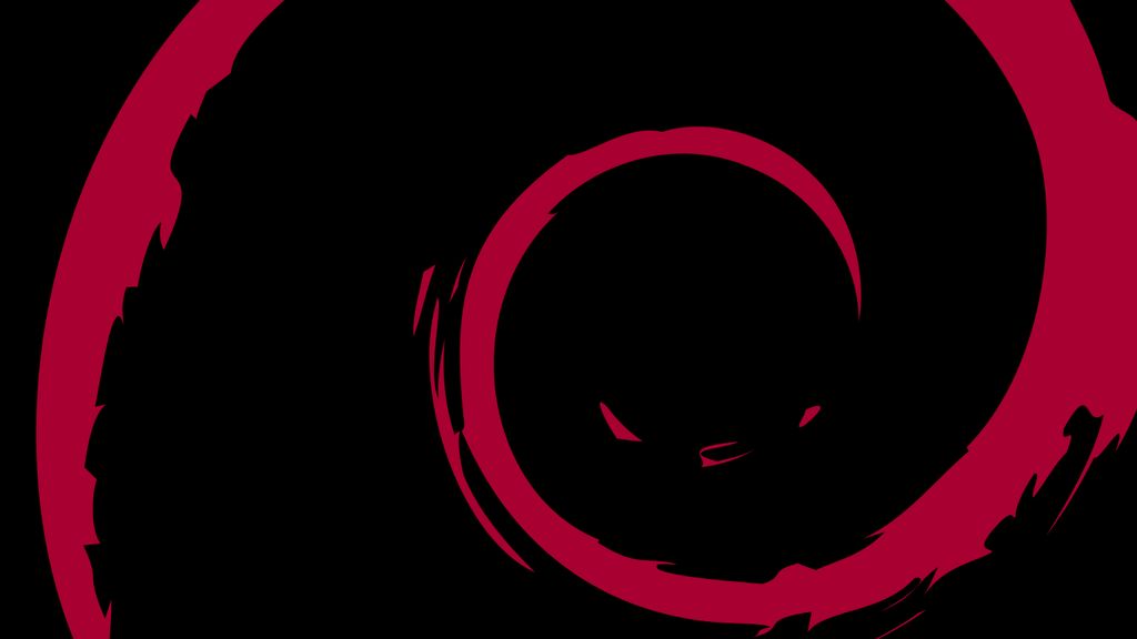 The Debian logo on a grey background.