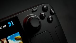 The right side of the Steam Deck, showing part of the screen and the controls